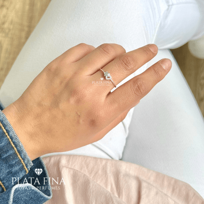 Anillo Plata Circonita Estrella y Corazón1