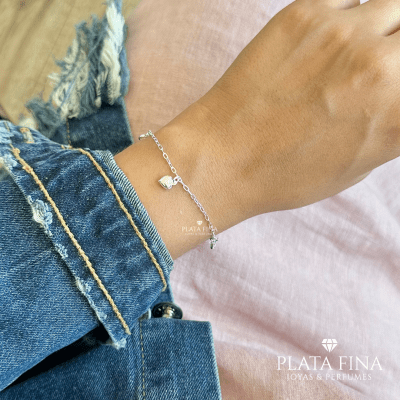 Pulsera Plata Mini Dije Corazón1