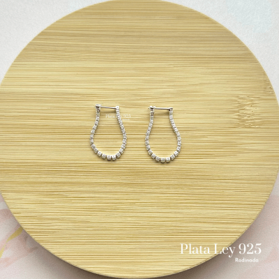 Aros Plata Rodinada Lazo y Circonitas1