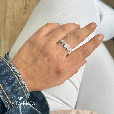 Anillo Plata Corazón y Circonitas1