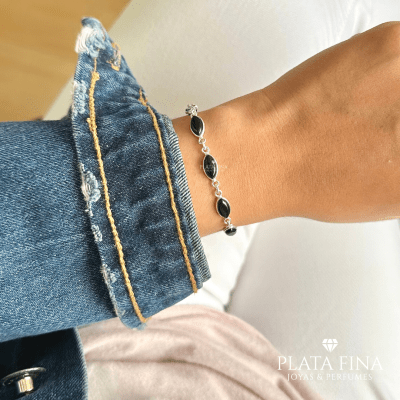 Pulsera Plata Piedra Ónix1