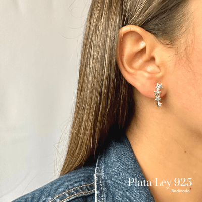 Aros Plata Rodinada Estrellas Lila1