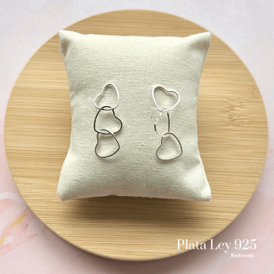 Aros Plata Rodinada Corazones1