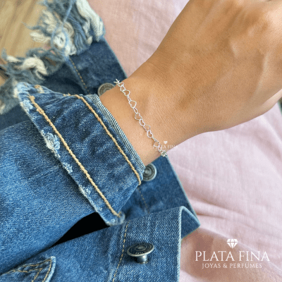 Pulsera Plata Mini Corazones1