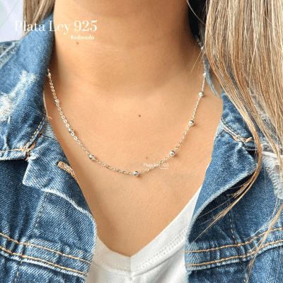 Collar Plata Rodinada Bolitas1
