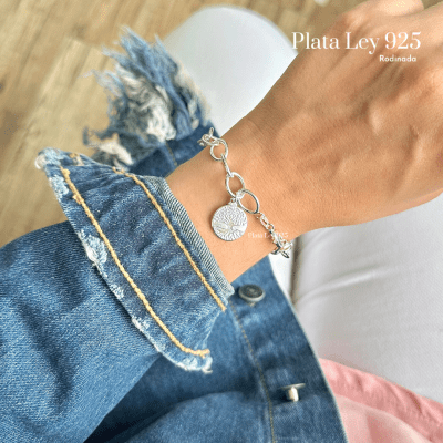 Pulsera Plata Rodinada de la Vida1