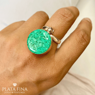 Anillo Resina Piedra Verde1