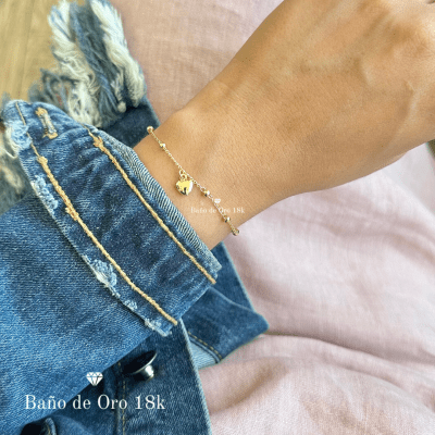 Pulsera Baño Mini Dije Corazón1