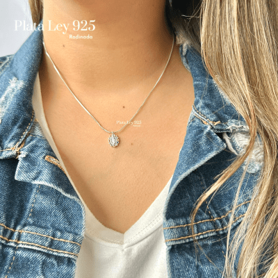 Collar Plata Rodinada Virgen Multicolores1