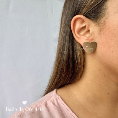 Aros Baño Corazón Satinado