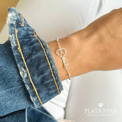 Pulsera Plata Llave de Amor1