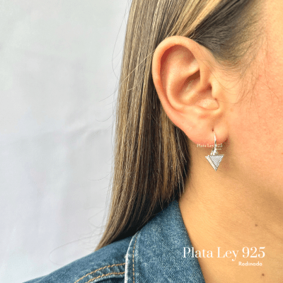 Argollas Plata Rodinada Dije Triángulos1