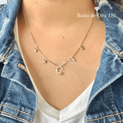 Collar Baño Estrellas y Circonita1
