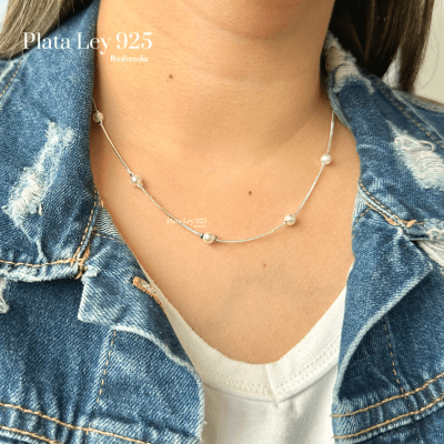 Collar Plata Rodinada Perlas1