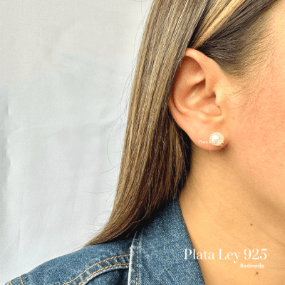 Aros Plata Rodinada Canastillo y Perlas1