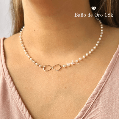 Collar Baño Perlas Infinito1