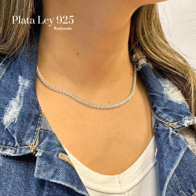 Collar Plata Rodinada Maxi Circonitas1