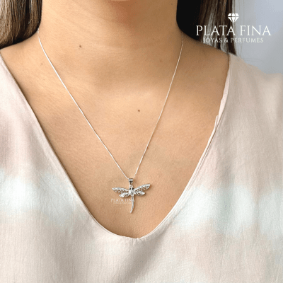 Conjunto Plata Libélula y Circonita1