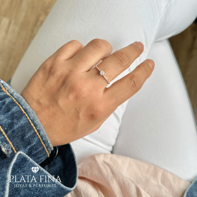 Anillo Plata Mini Solitario Circón1