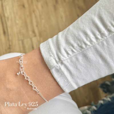 Tobillera Plata Rodinada Argollas1