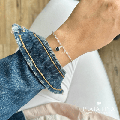 Pulsera Plata Circonita Onix1