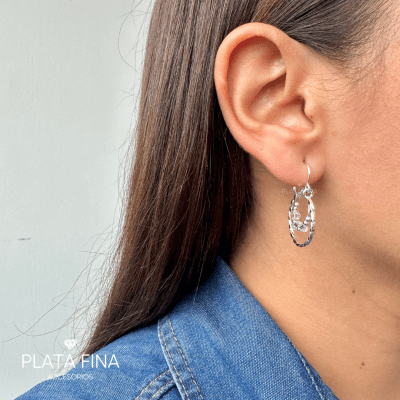 Argollas Plata Bote con Cristal Rosado1