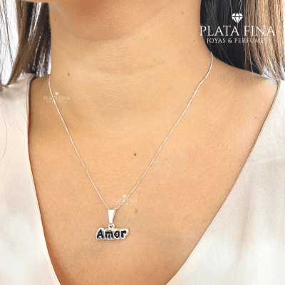 Conjunto Plata Resina Amor