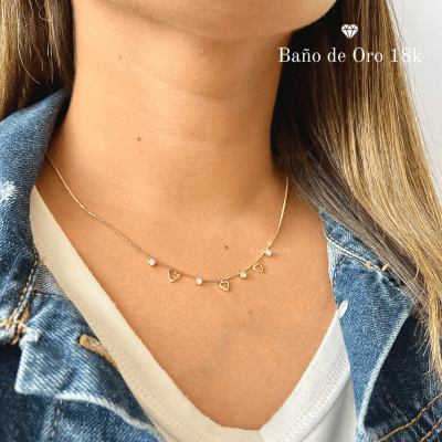 Collar Baño Corazón y Circón1