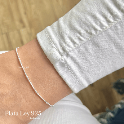 Tobillera Plata Rodinada Lisa1