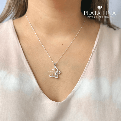 Conjunto Plata Mariposa y Circonita1