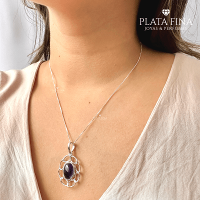 Conjunto Flor Piedra Amatista1