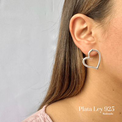 Aros Plata Rodinada Corazón1