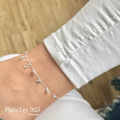 Tobillera Plata Rodinada Circonitas1