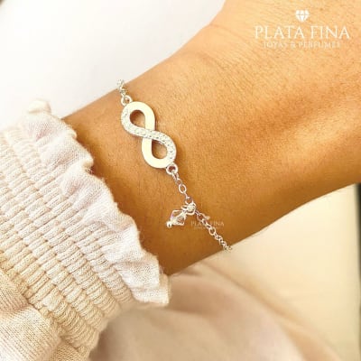 Pulsera Plata Infinito Circón1