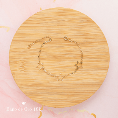 Pulsera Baño Estrellas con Argollas1
