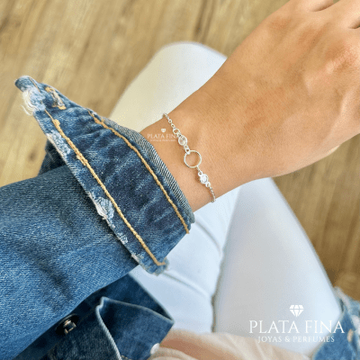 Pulsera Plata Argolla y Circonitas1