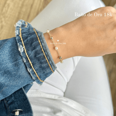 Pulsera Baño Perlas y Bolitas1