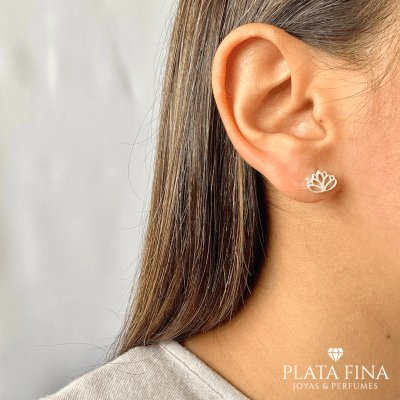 Aros Plata Mini Flor de Loto1