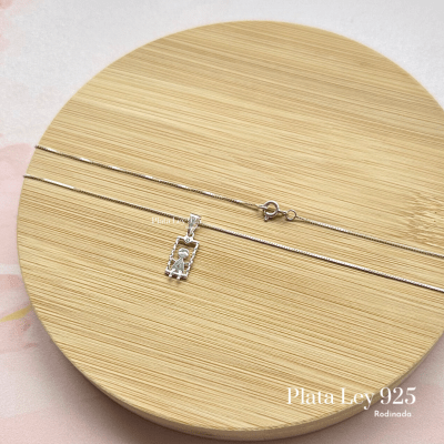 Collar Plata Rodinada Niño y Columpio1