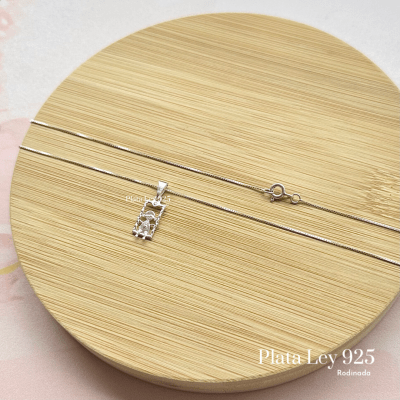 Collar Plata Rodinada Niña y Columpio1