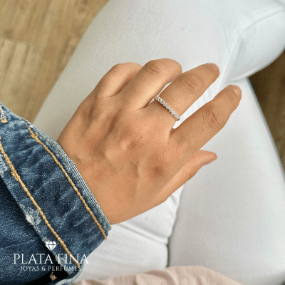 Anillo Plata Cintillo Mini Circón1