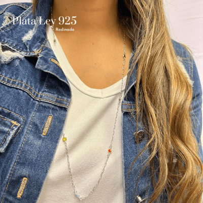 Collar Plata Rodinada Multicolores1