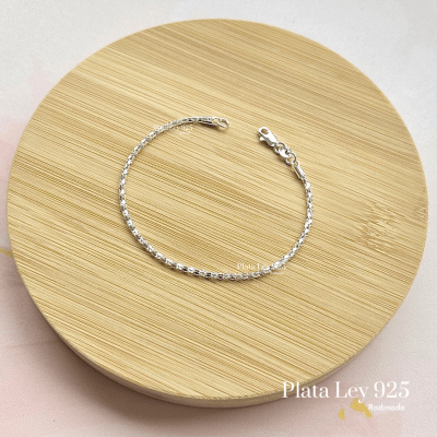 Pulsera Plata Rodinada Mini Trenzada1