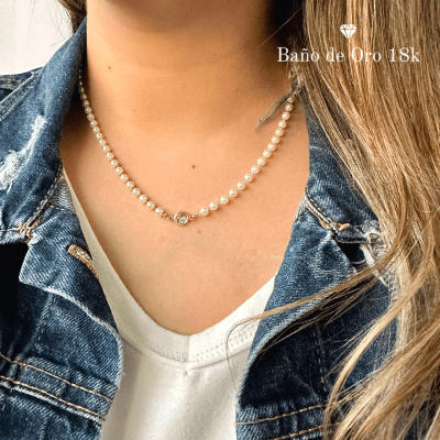 Collar Baño Perlas y Circón1