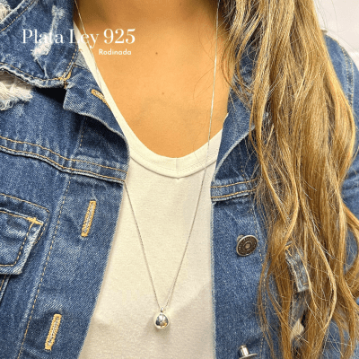 Collar Plata Rodinada Bolita1