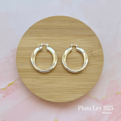 Argollas Plata Rodinada Maxi Entorchada1