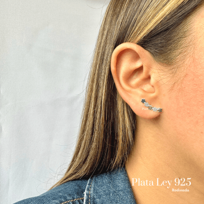 Aros Plata Rodinada Mini Estrellas1