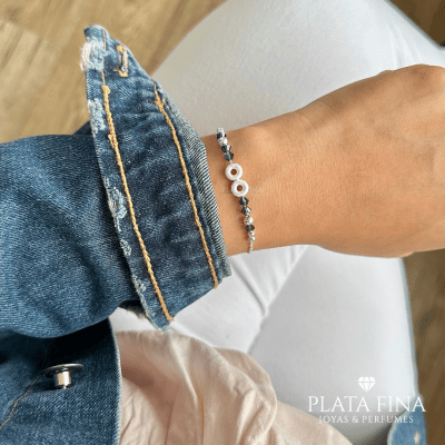 Pulsera Plata Infinito Lila1