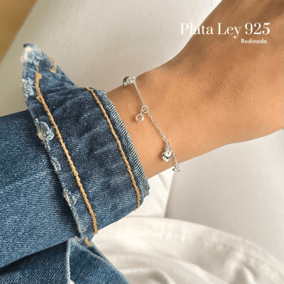 Pulsera Plata Rodinada para Niña1