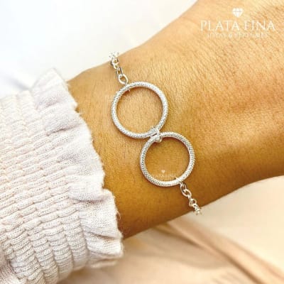 Pulsera Plata Satinada Doble1
